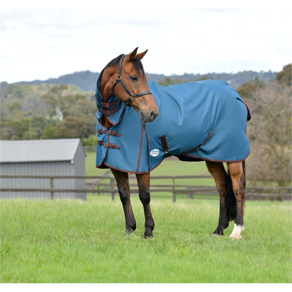 2024 Weatherbeeta Comfitec Classic Combo Neck Medium Turnout Rug 1000423 - Dark Blue / Coffee